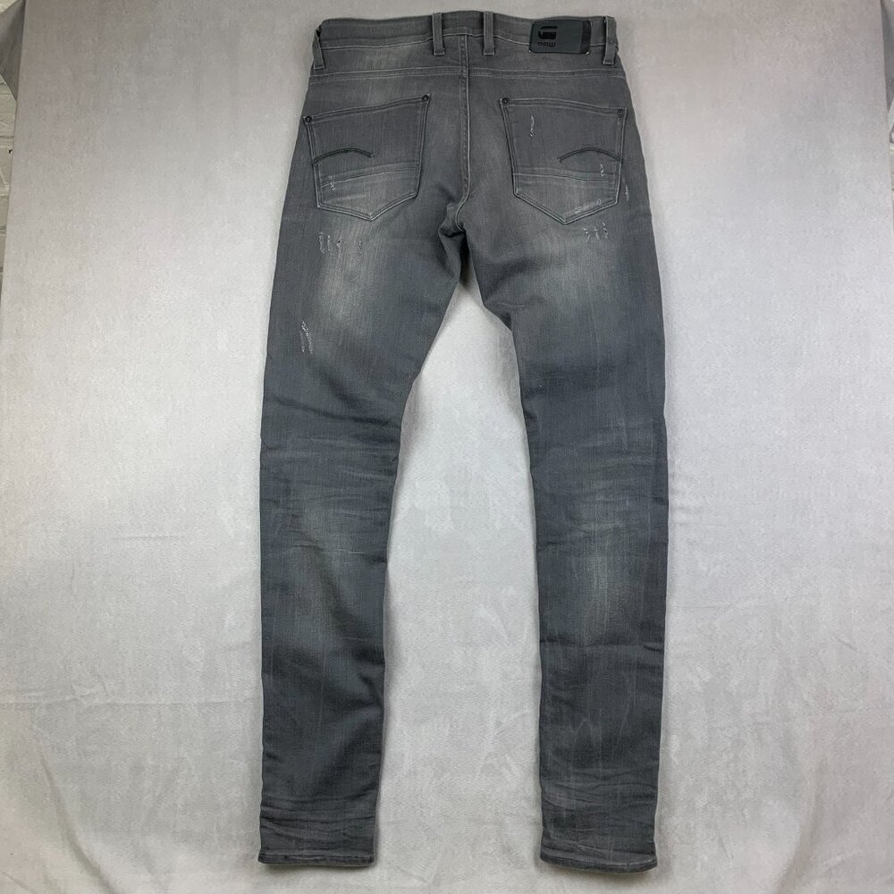 G Star Raw Mens Pants 33 Gray Jeans Revend Super Slim Distressed Faded 33x36 - Picture 10 of 13